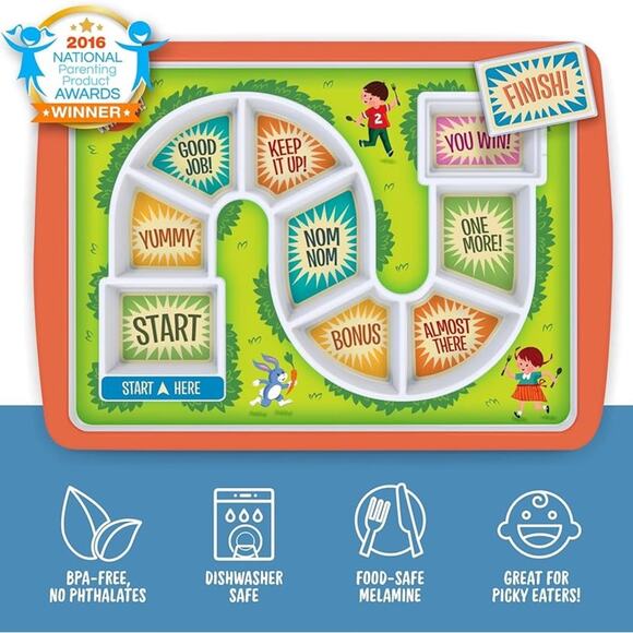 Fred Dinner Winner Kids Plate Game Board Plate - Picture 1 of 3
